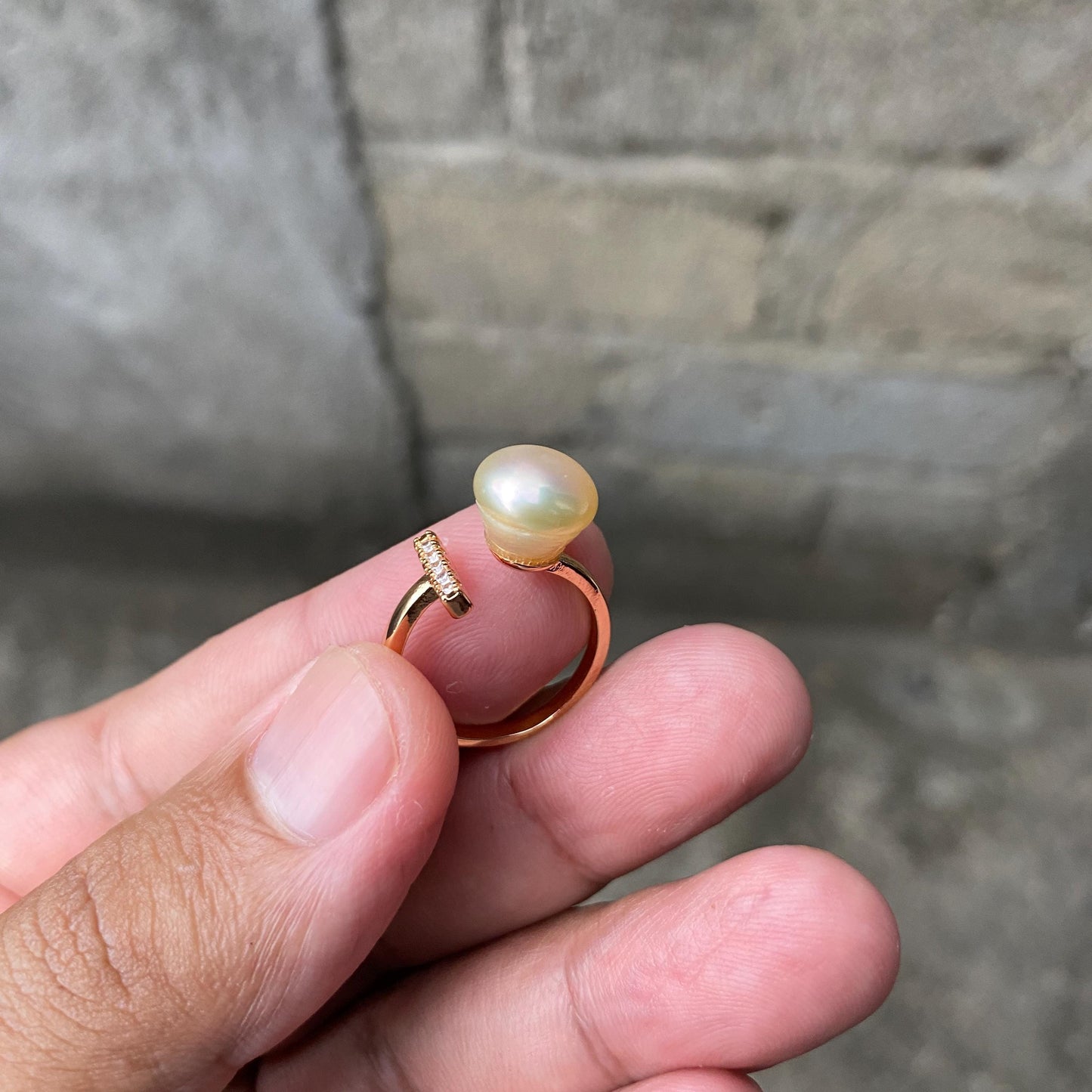 South sea Pearl Seawater Saltwater Pearl Ring Size 15 (CWC-1)