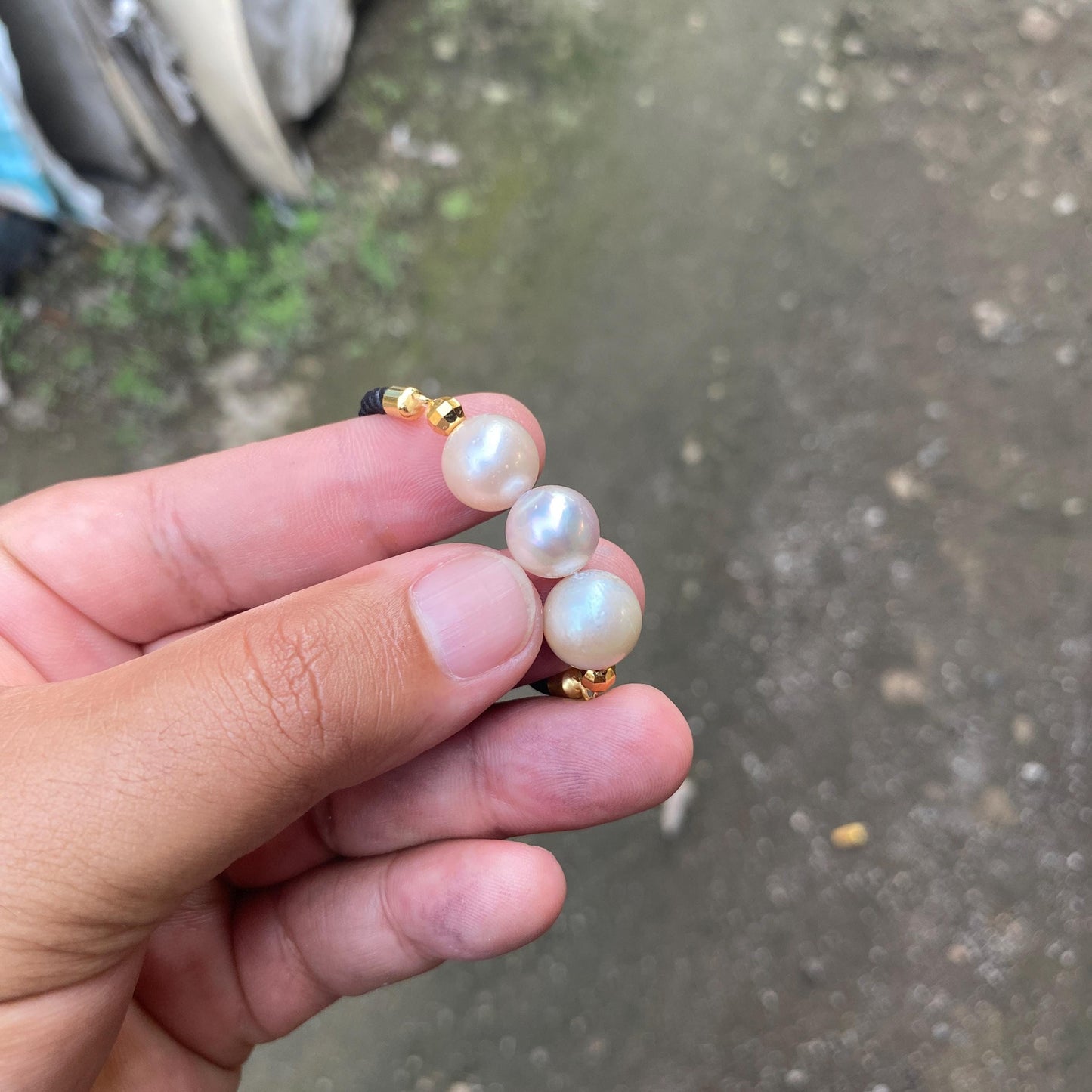 Bracelet with Real South Sea Pearl Seawater Saltwater Pearl (Gg)