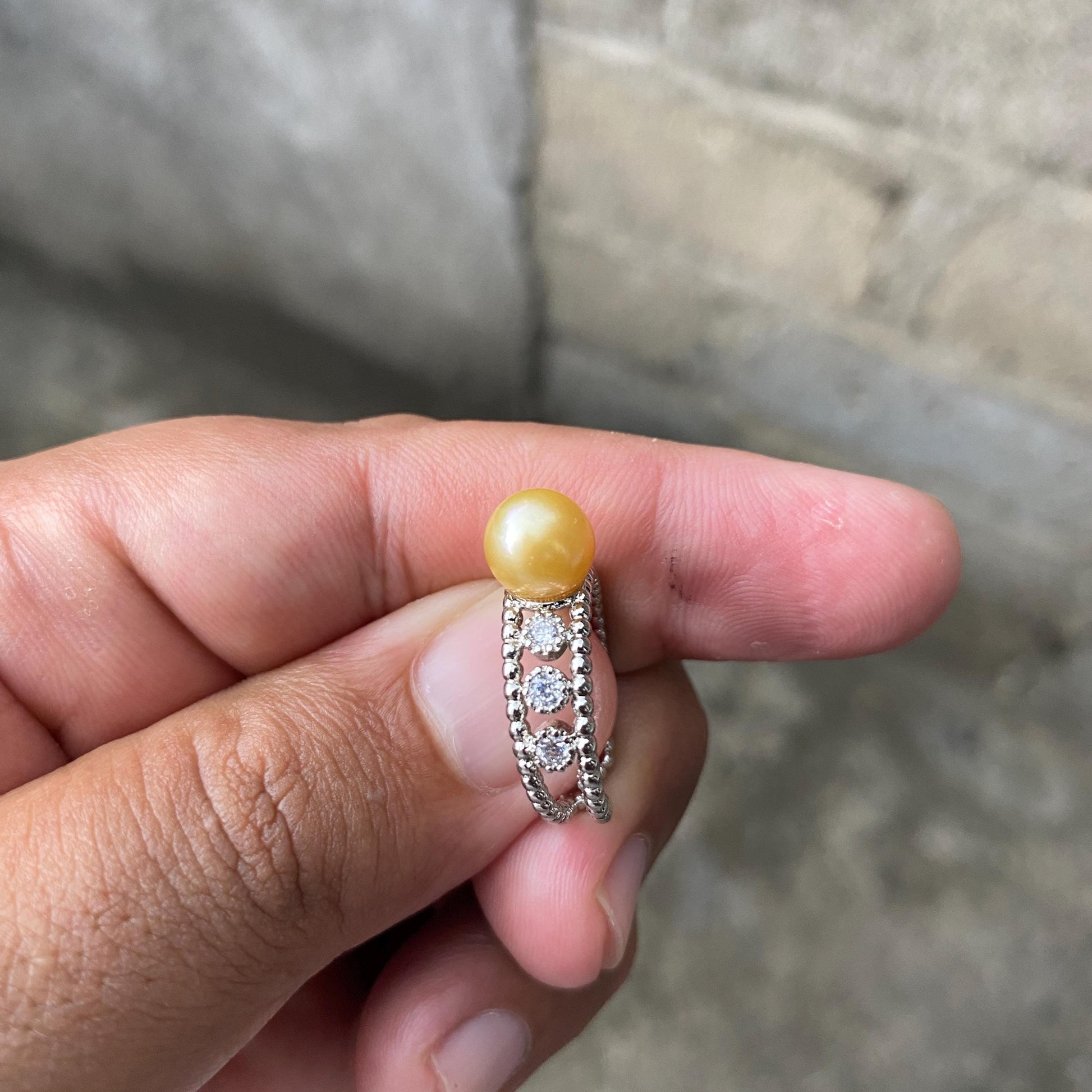 South sea Pearl Seawater Saltwater Pearl Ring Size 13 (CWB-2) BoZorX