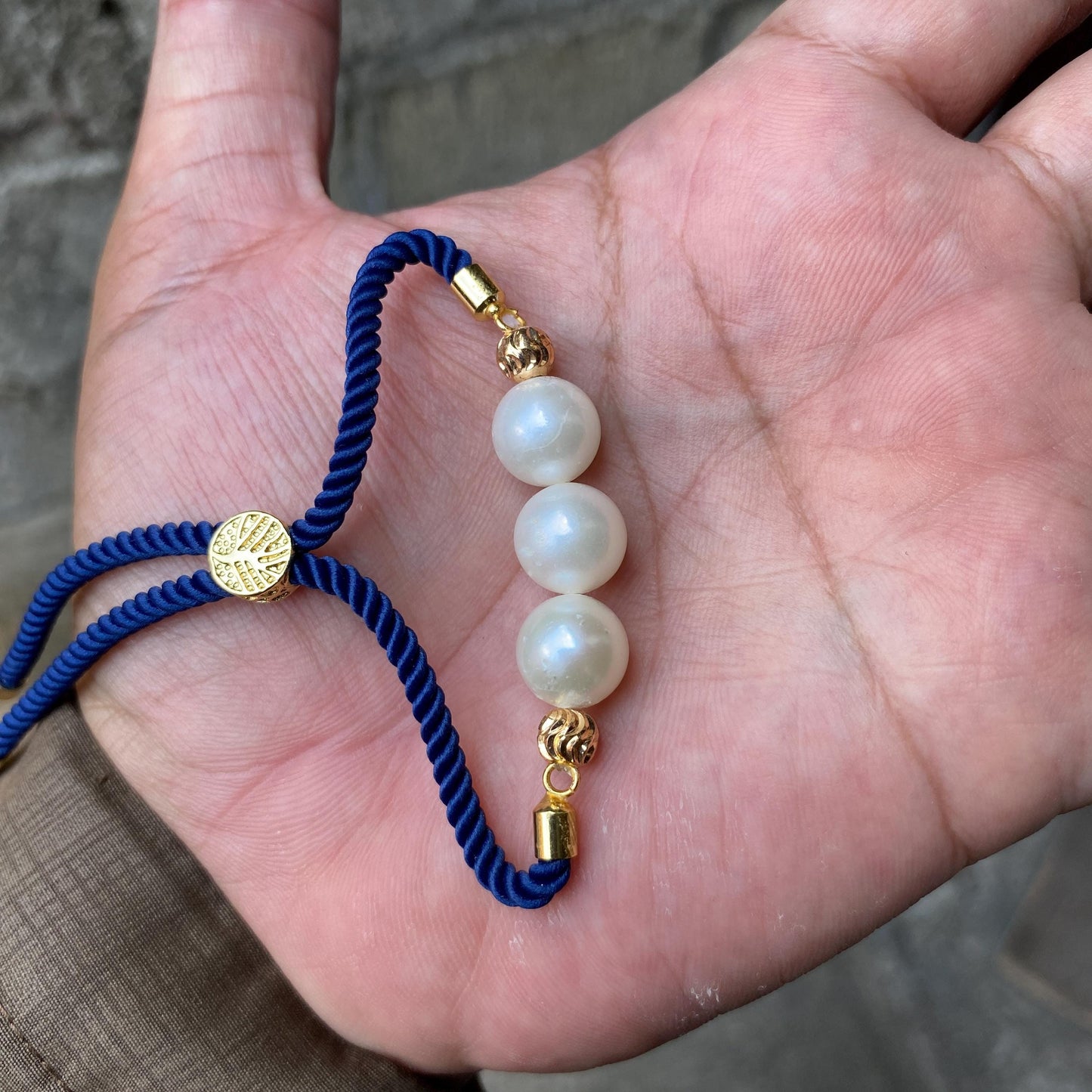 Bracelet with Real South Sea Pearl Seawater Saltwater Pearl (A)