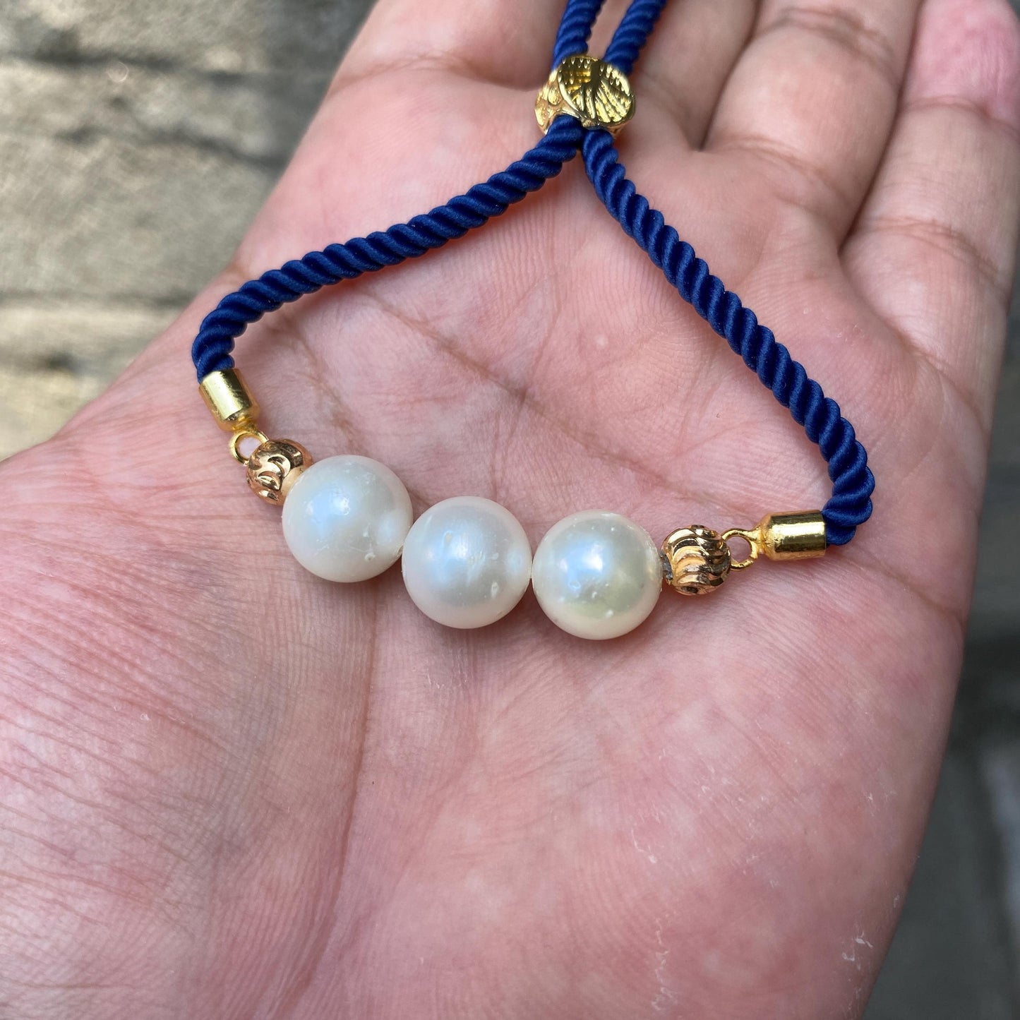 Bracelet with Real South Sea Pearl Seawater Saltwater Pearl (A)