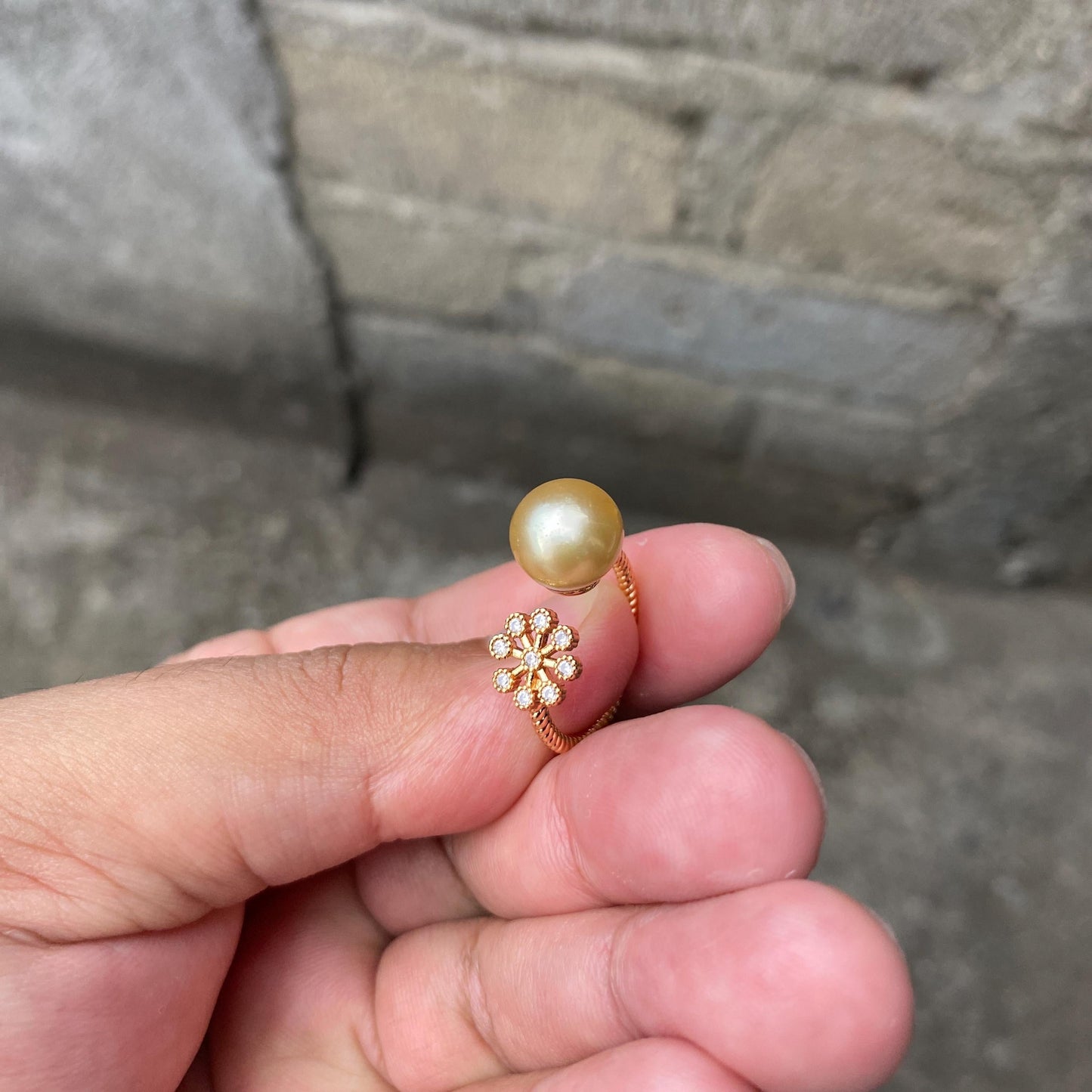 South sea Pearl Seawater Saltwater Pearl Ring Size 15 (CWC-2)