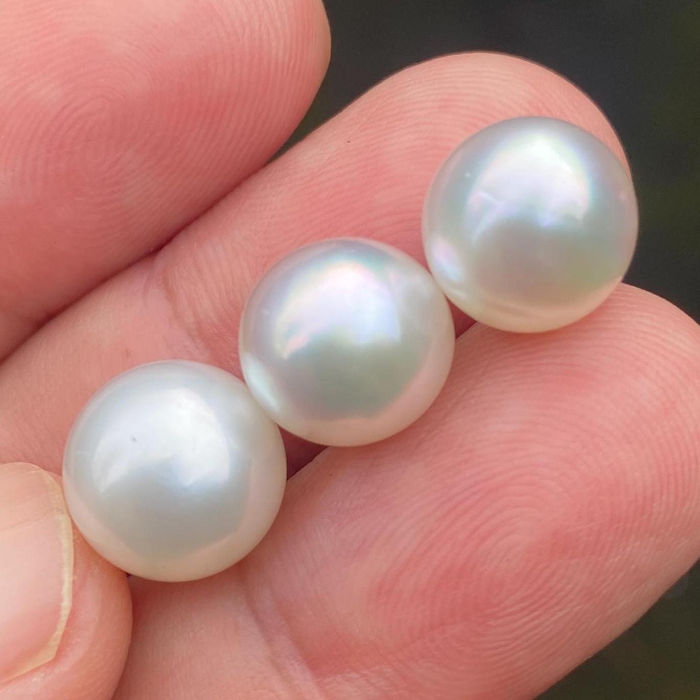 3 Pieces 10.5-11.5mm Loose South Sea Pearl Seawater Pearl Beads Sea Pearl (Amr-1)