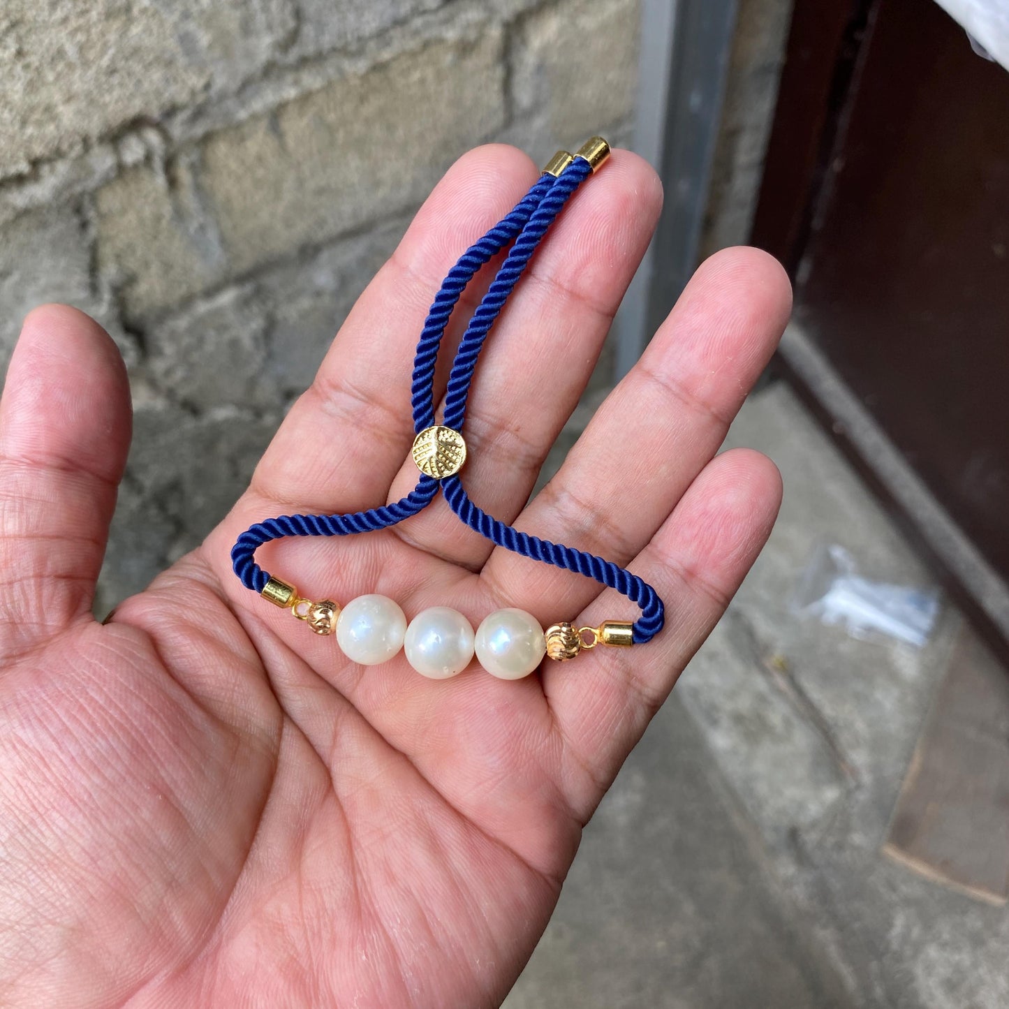 Bracelet with Real South Sea Pearl Seawater Saltwater Pearl (A)