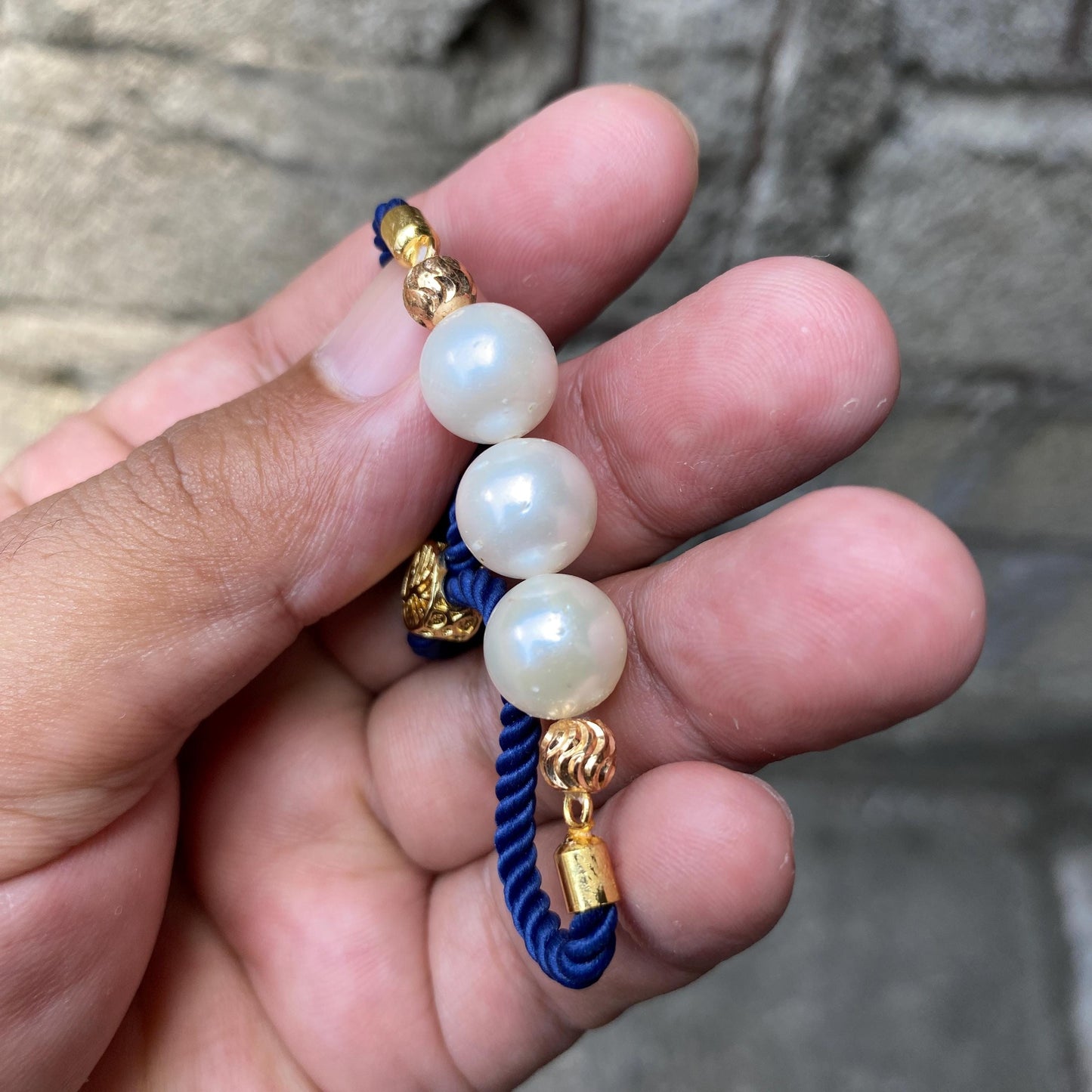 Bracelet with Real South Sea Pearl Seawater Saltwater Pearl (A)