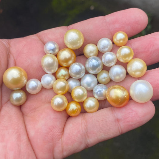 28 Pieces Loose South Sea Pearl Seawater Pearl Beads Sea Pearl Crack (Crk)