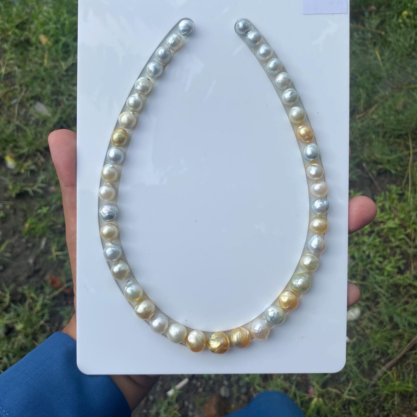 Baroque Pearl Necklace Real South Sea Pearl Necklace Seawater Necklace Saltwater Baroque Pearl Necklace (BroE-2)