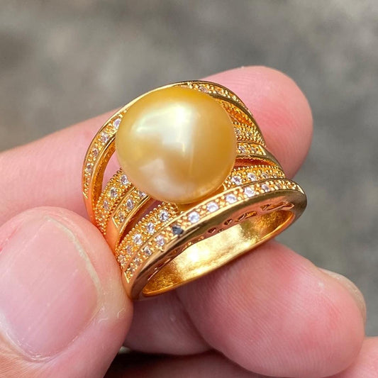 South sea Pearl Seawater Saltwater Pearl Ring size 17 (AF-2)