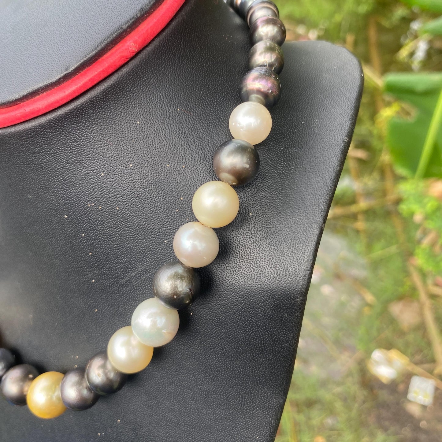 Real south sea pearl seawater Mix Color, Cocktail pearl Necklace (12Feb-2)