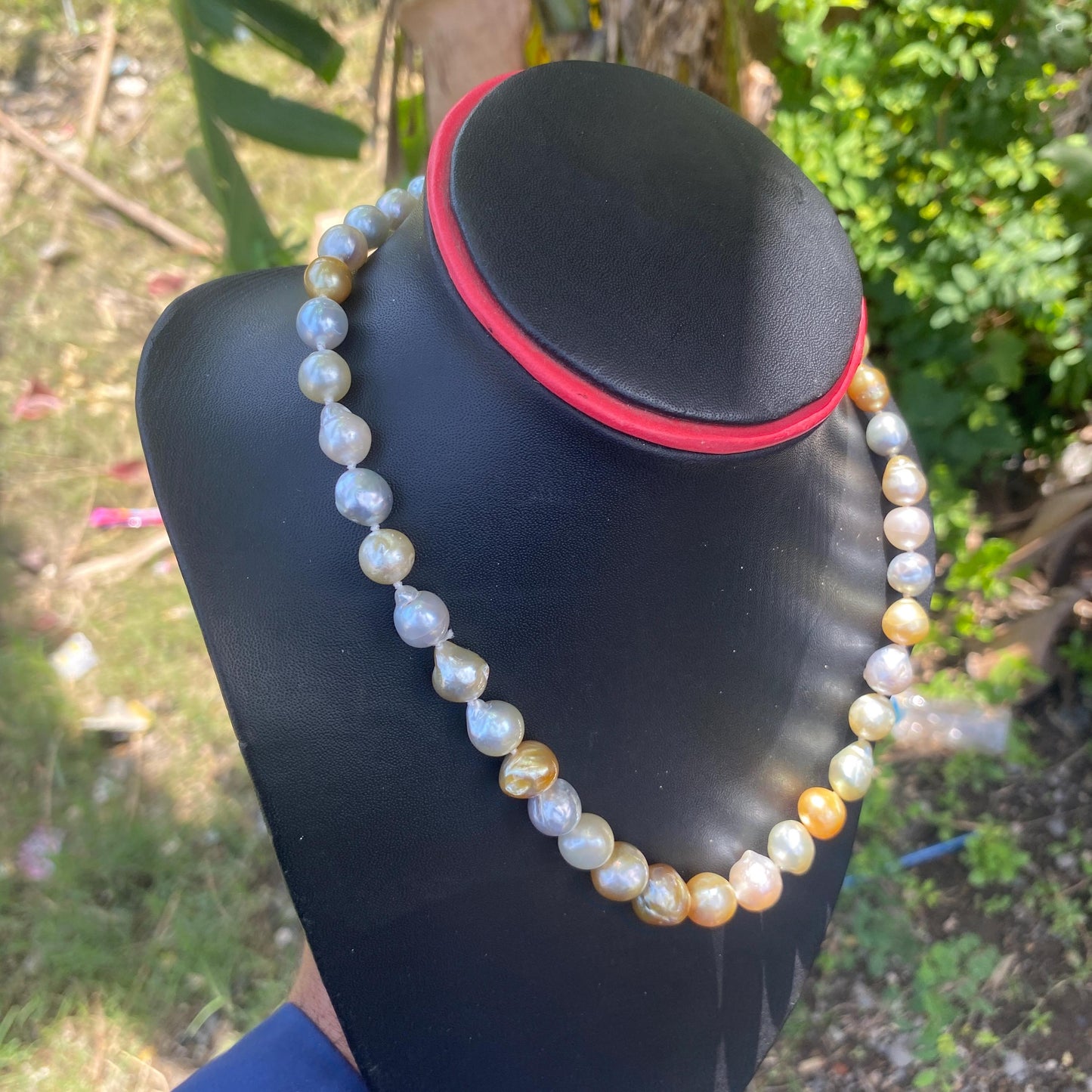 Baroque Pearl Necklace Real South Sea Pearl Necklace Seawater Necklace Saltwater Baroque Pearl Necklace (BroE-2) BoZorX