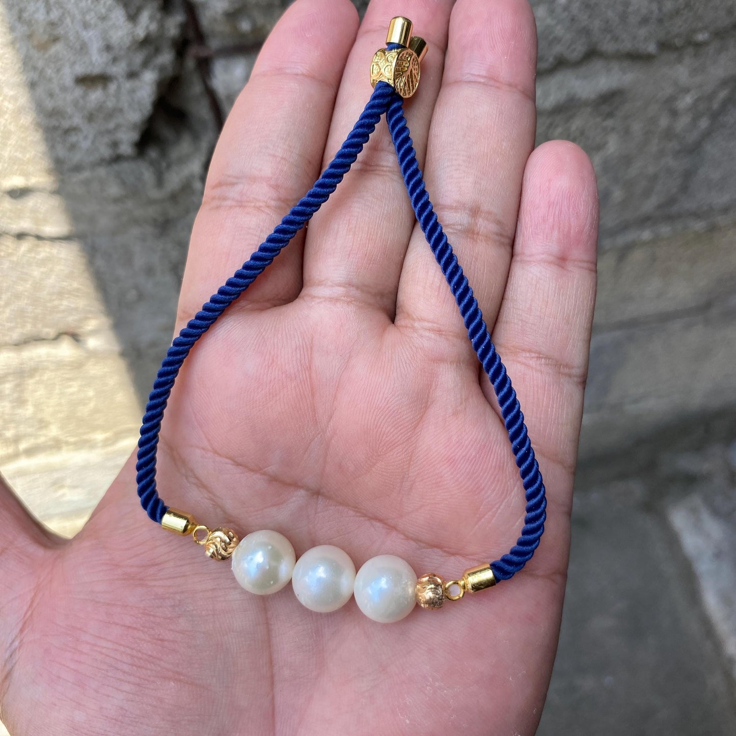 Bracelet with Real South Sea Pearl Seawater Saltwater Pearl (A) BoZorX