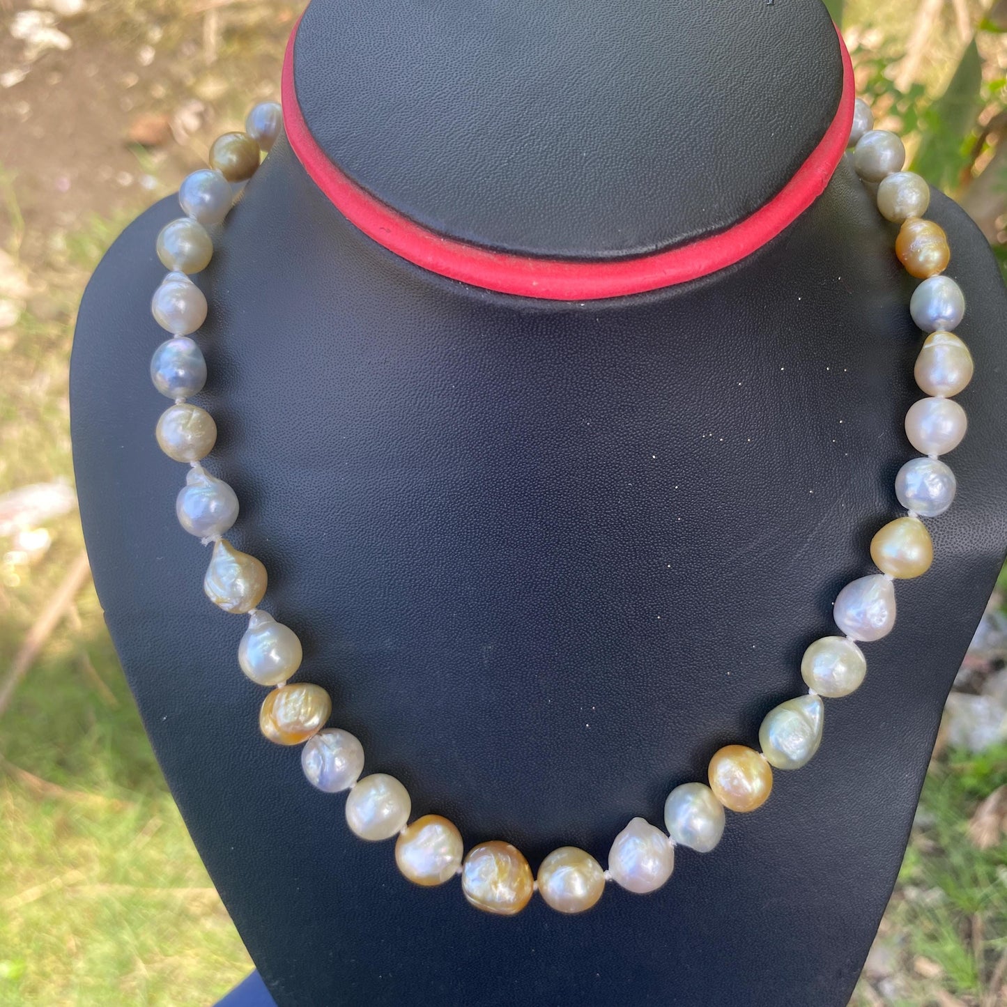 Baroque Pearl Necklace Real South Sea Pearl Necklace Seawater Necklace Saltwater Baroque Pearl Necklace (BroE-2)