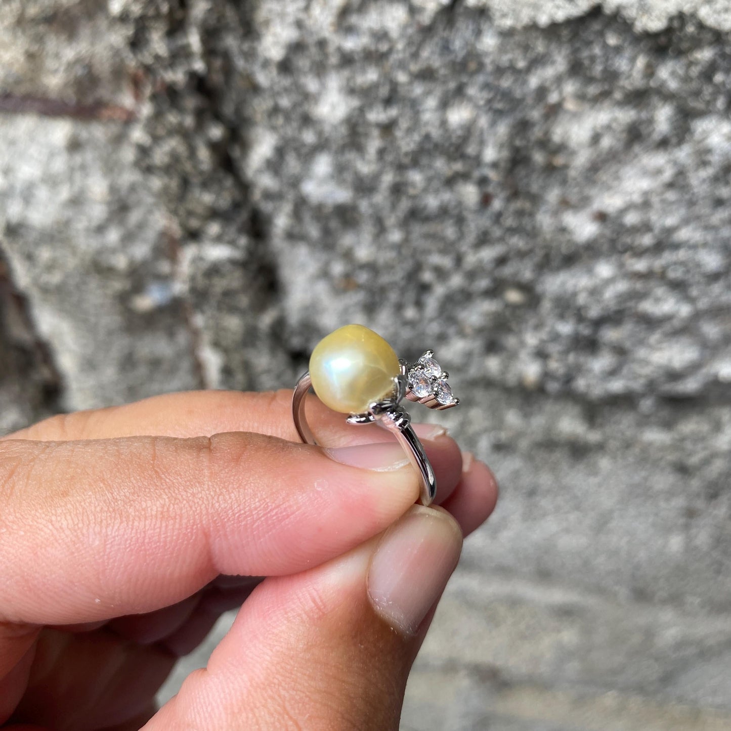 Real South Sea Pearl Real Seawater Saltwater Pearl Ring Size 15 AB2-1