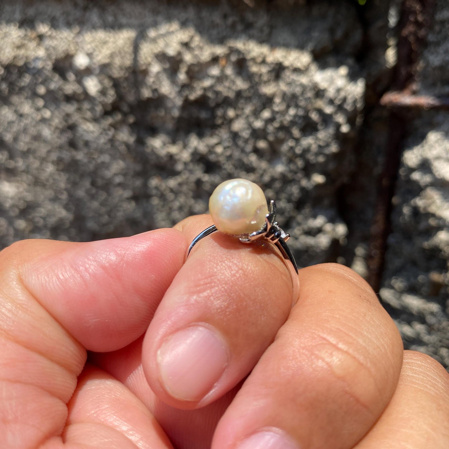 Real South Sea Pearl Real Seawater Saltwater Pearl Ring Size 15 AB4-1