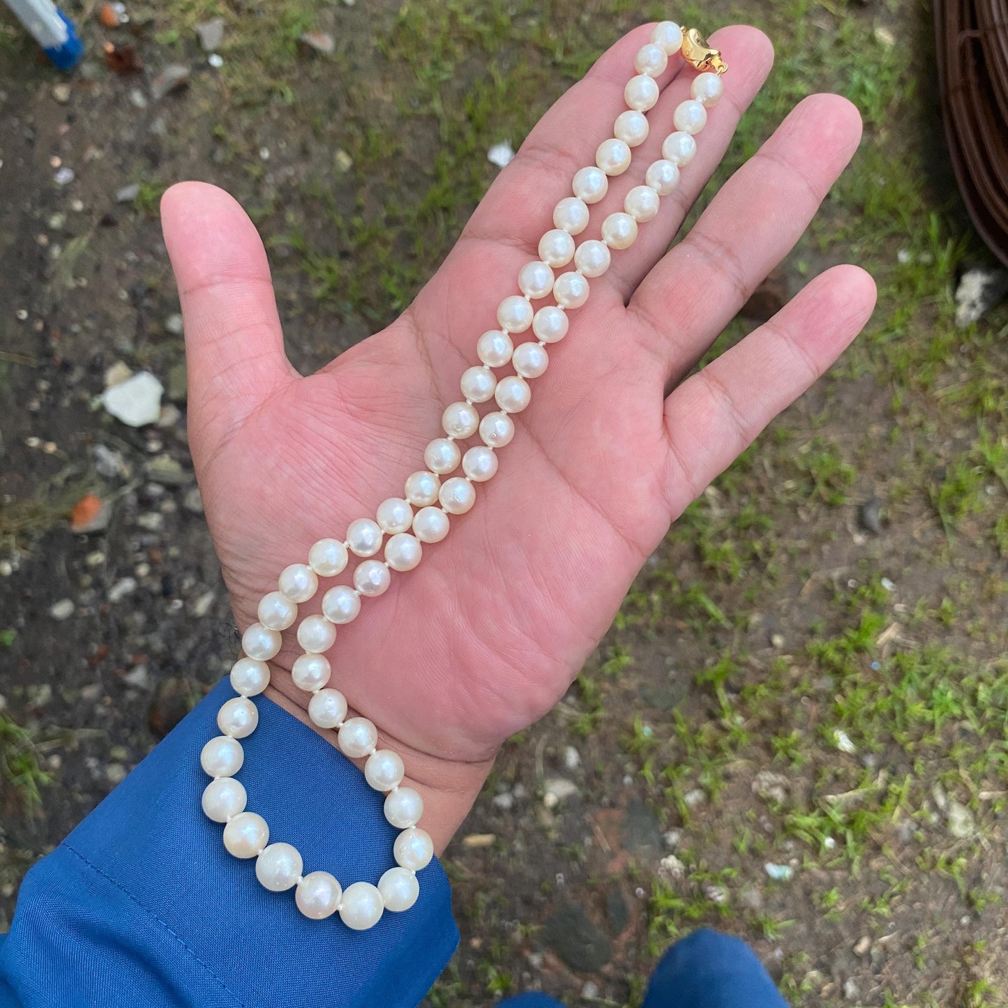 Real south sea pearl saltwater pearl seawater pearl Necklace (BROE-7)