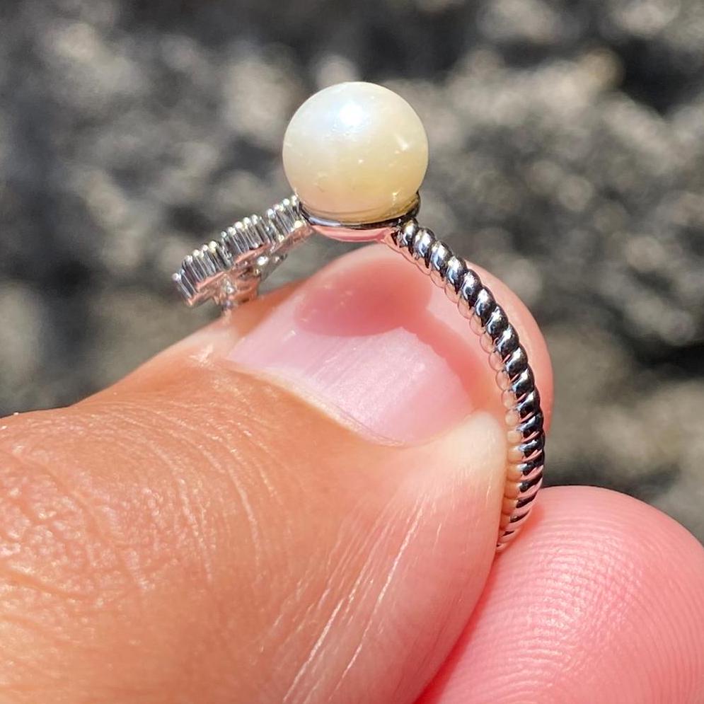 Real South Sea Pearl Real Seawater Saltwater Pearl Ring Size 15 AB3-1