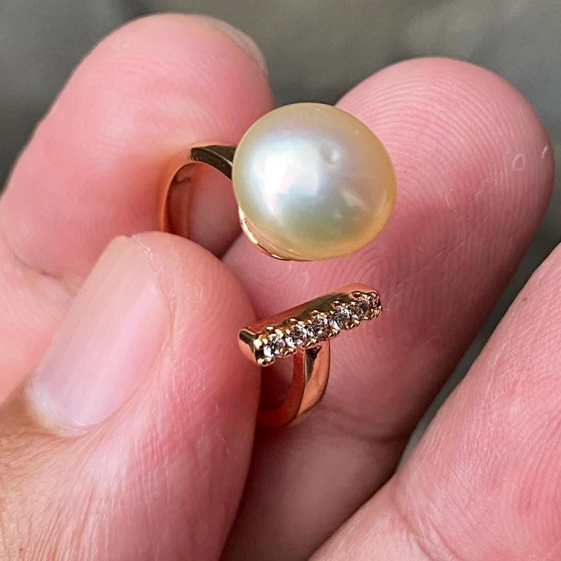 South sea Pearl Seawater Saltwater Pearl Ring Size 15 (CWC-1)