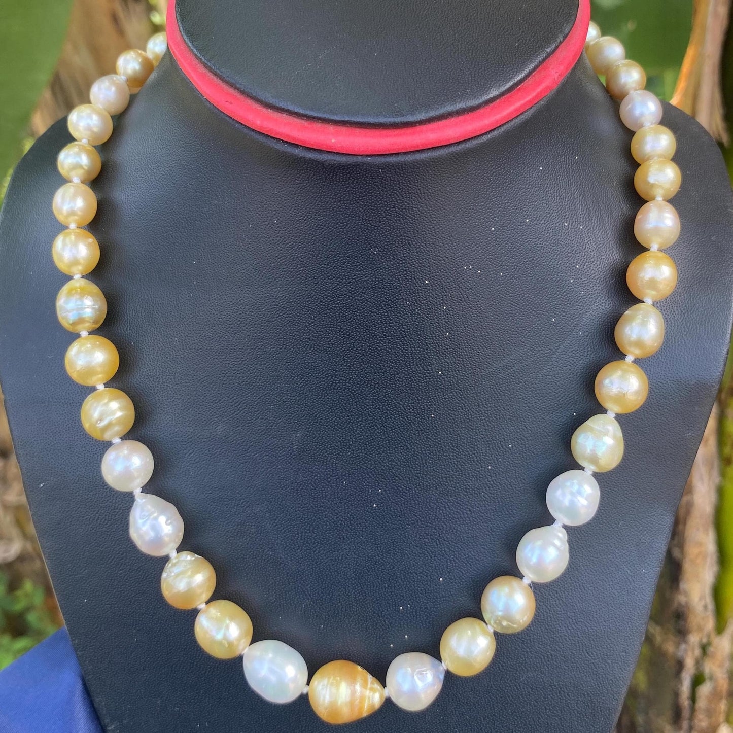 Baroque Pearl Necklace Real South Sea Pearl Necklace Seawater Necklace Saltwater Baroque Pearl Necklace (BroE-4)