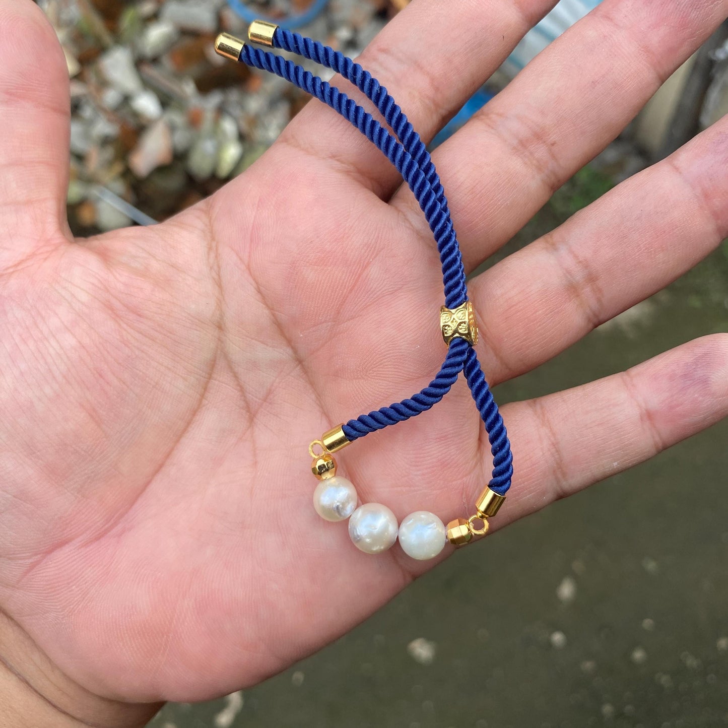 Bracelet with Real South Sea Pearl Seawater Saltwater Pearl (Ee)