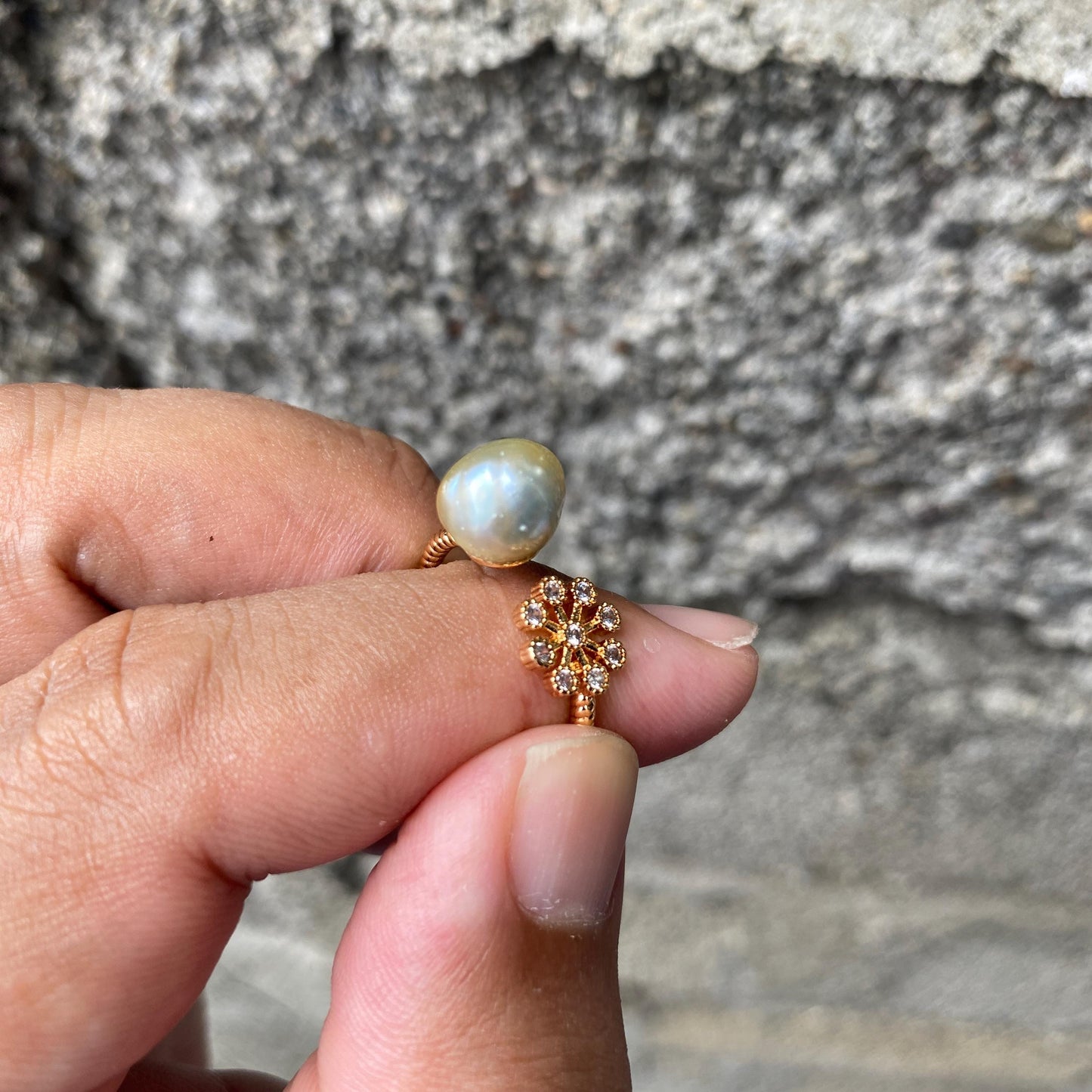 Real South Sea Pearl Real Seawater Saltwater Pearl Ring Size 15 AB2-6