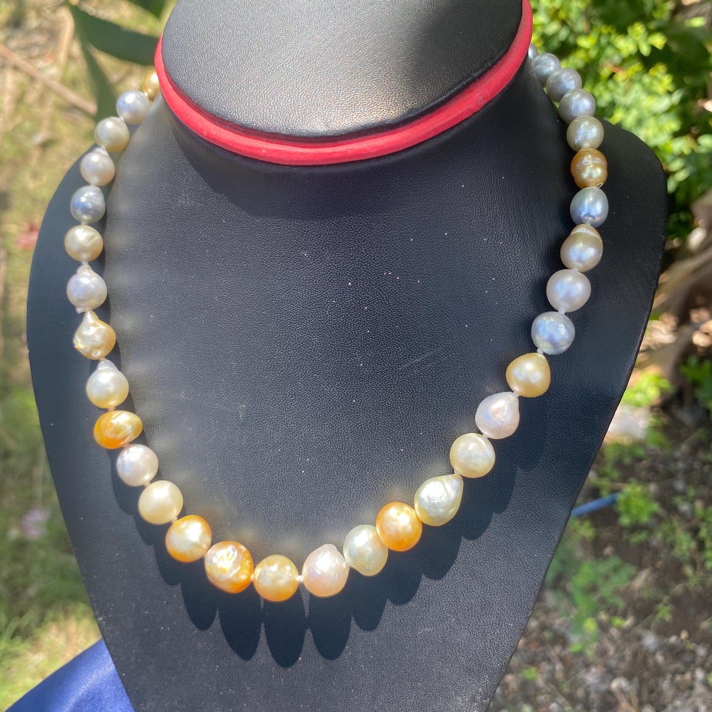 Baroque Pearl Necklace Real South Sea Pearl Necklace Seawater Necklace Saltwater Baroque Pearl Necklace (BroE-2)