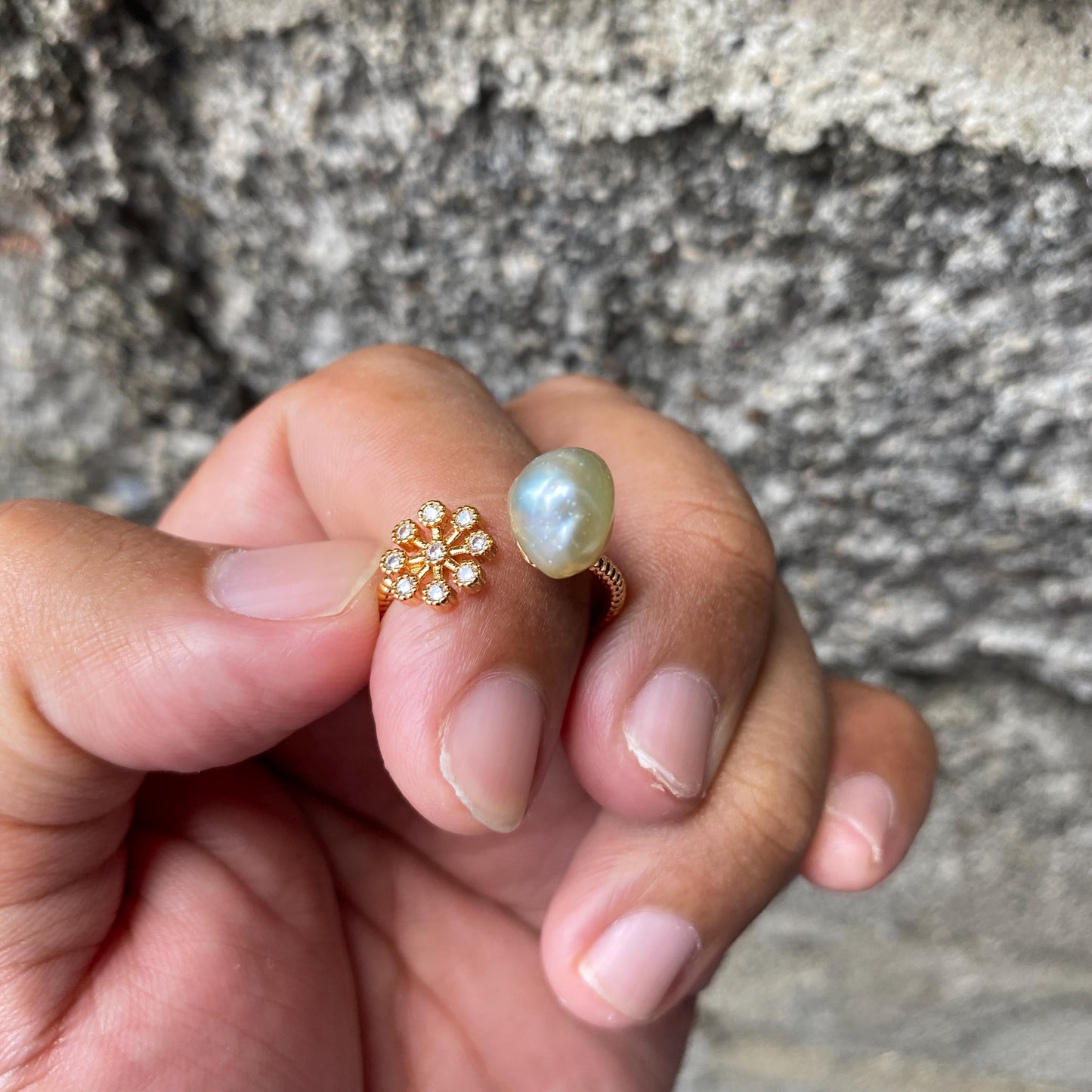 Real South Sea Pearl Real Seawater Saltwater Pearl Ring Size 15 AB2-6