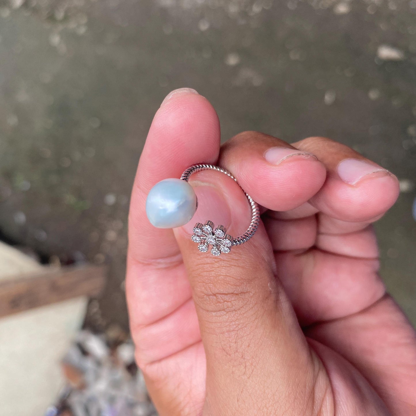 Real south sea pearl saltwater pearl seawater pearl Ring ( AG-4) BoZorX