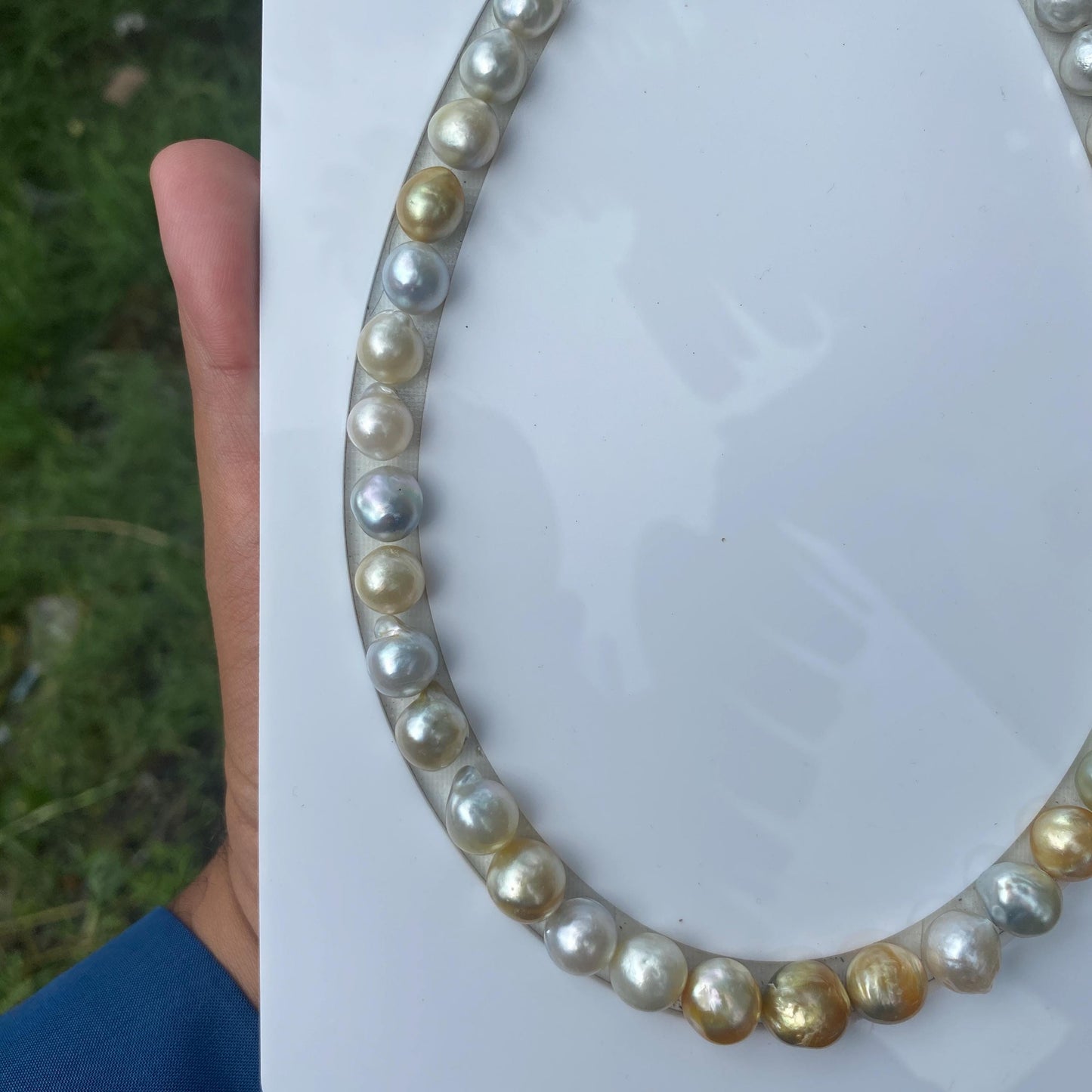 Baroque Pearl Necklace Real South Sea Pearl Necklace Seawater Necklace Saltwater Baroque Pearl Necklace (BroE-2)