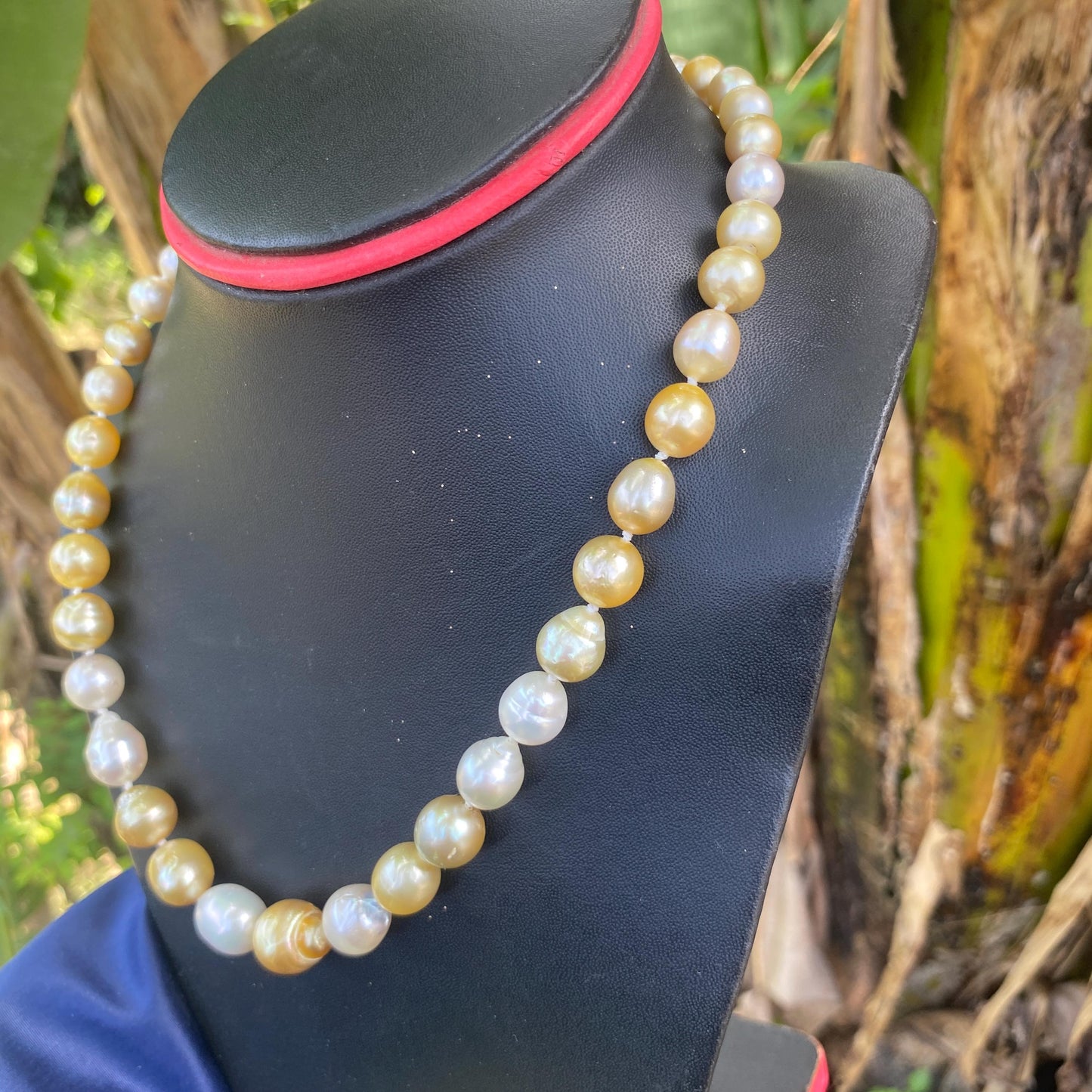 Baroque Pearl Necklace Real South Sea Pearl Necklace Seawater Necklace Saltwater Baroque Pearl Necklace (BroE-4) BoZorX